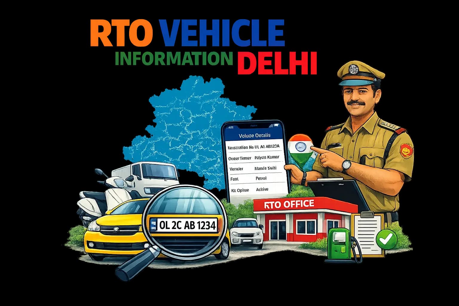 What is RTO Vehicle Information Delhi illustration