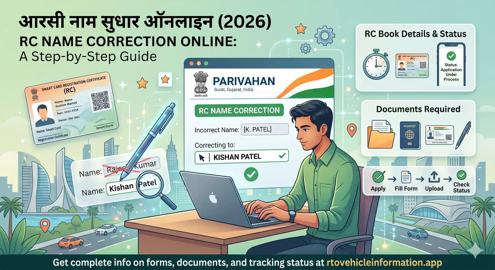 RC Name Correction Online – How to Correct Name in RC Book, Form, Status & Process (2026 Guide)